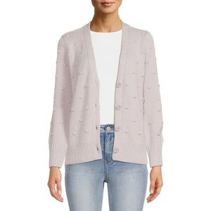 281.  NWT Heart n Crush Women's Lavender Bubble Cardigan Sweater size L